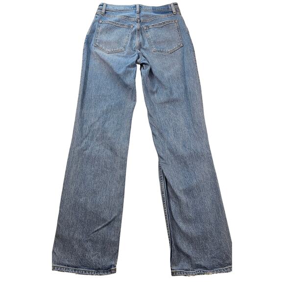 Ultra High Rise 90s Straight Jean light double knee destroyed distressed A&F 2 - Picture 3 of 7